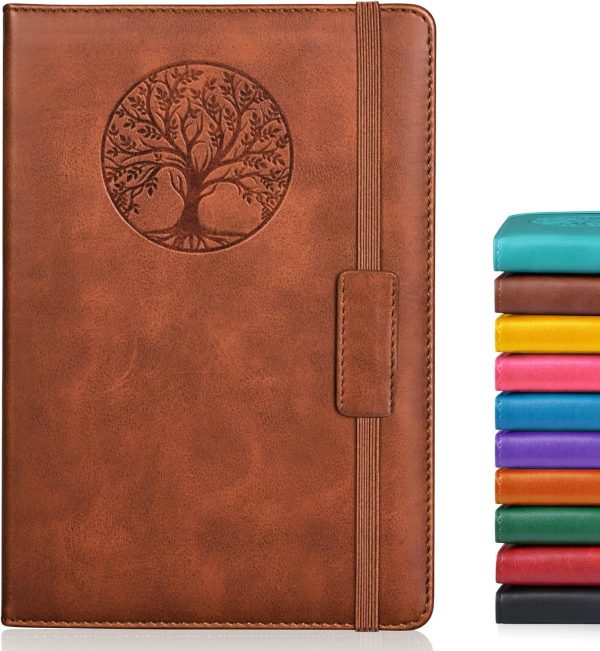 Biuwory Lined Journal Notebook for Women Men,256 Pages A5 Hardcover Leather Journals for Writing,Travel,Business,Work & School,College Ruled Notebooks…